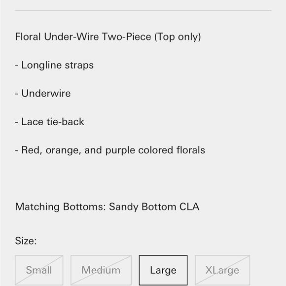 L*Space Sandy Bikini Bottom in Super Bloom bikini no wire woman’s large - Picture 3 of 11